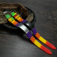Silikon Edelstahl Armbänder, 304 Edelstahl, mit Silikon, handgemacht, Modeschmuck & für den Menschen, keine, Länge:ca. 25 cm, verkauft von PC[