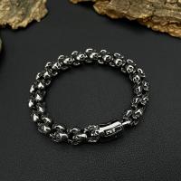 Titanium Steel Bracelet & Bangle, polished, fashion jewelry & for man, original color, 1.1cm Approx 23 cm 