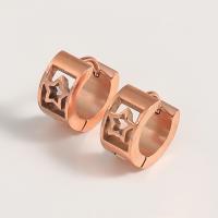 Stainless Steel Leverback Earring, 304 Stainless Steel, plated, fashion jewelry & for woman, rose gold color 