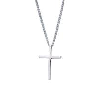 Sterling Silver Jewelry Necklace, 925 Sterling Silver, with 5CM extender chain, Cross, plated, for woman Approx 45 cm 