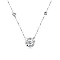 Cubic Zirconia Micro Pave Sterling Silver Necklace, 925 Sterling Silver, with 5CM extender chain, plated, micro pave cubic zirconia & for woman, platinum color Approx 45 cm 