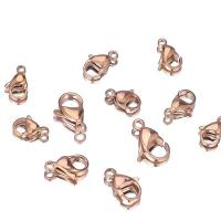 Titanium Alloy Lobster Clasp, plated, DIY rose gold color 