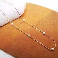 Sterling Silver Jewelry Necklace, 925 Sterling Silver, with Plastic Pearl, fashion jewelry & for woman 