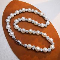 South Sea Shell Necklace, 925 Sterling Silver, with Shell Pearl, fashion jewelry & Unisex & with rhinestone Approx 45 cm 