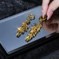 Zinc Alloy Drop Earring, Wheat, gold color plated, Korean style & for woman 