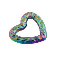 Stainless Steel Heart Pendants, 304 Stainless Steel, Vacuum Ion Plating, DIY & hollow, multi-colored Approx 10mm 