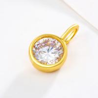 Cubic Zirconia (CZ) Zinc Alloy Pendants, 24K gold plated, fashion jewelry & without cord & micro pave cubic zirconia & for woman, golden 