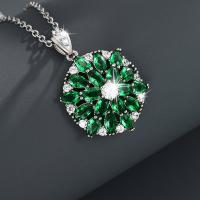 Zinc Alloy Rhinestone Pendants, silver color plated, fashion jewelry & without cord & for woman & with rhinestone, green 