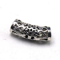 alliage de zinc perles tube incurvé, Plaqué de couleur d'argent, DIY & creux Environ 3.6mm, Vendu par PC
