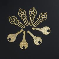 真鍮の鍵ペンダント, 銅, DIY & 異なるスタイルを選択 & くり抜き, 無色, 約 100パソコン/バッグ, 売り手 バッグ