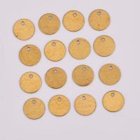 Colgantes de la joyería de cobre amarillo, metal, Redondo aplanado, Bricolaje, color original, 8mm, aproximado 100PCs/Bolsa, Vendido por Bolsa