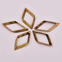 Brass Jewelry Pendants, Rhombus, DIY & hollow, original color Approx 