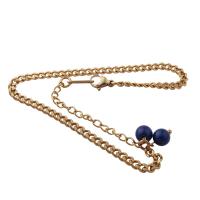 Edelstahl Schmuck Halskette, 304 Edelstahl, mit Kunststoff Perlen, Modeschmuck & für Frau, goldfarben, 18x2mm, Länge:ca. 11.32 ZollInch, verkauft von PC
