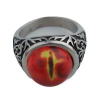 Stainless Steel Finger Ring, 304 Stainless Steel, with Resin, fashion jewelry & Unisex ring thickness 17.5mm 