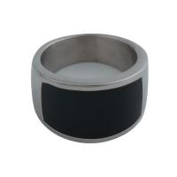 Stainless Steel Finger Ring, 304 Stainless Steel, Unisex & epoxy gel, ring thickness 14mm 