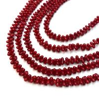Einzelne Edelstein Perlen, Synthetische Koralle, Erdnuss, DIY & verschiedene Größen vorhanden, rot, Länge:ca. 38 cm, verkauft von Strang