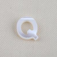 Turbanschnecken Perlen, Alphabet-Buchstabe, DIY & kein Loch, weiß, 9.9x9.7x2.2mm, verkauft von PC