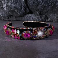 Hair Bands, Velveteen, with Sponge & Zinc Alloy, handmade, for woman & with rhinestone 
