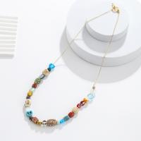 Lampwork Jewelry Necklace, Brass, with Lampwork, fashion jewelry & for woman Approx 68 cm [
