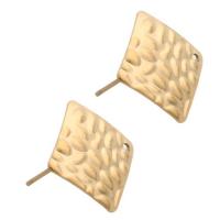 Stainless Steel Earring Stud Component, 304 Stainless Steel, plated, DIY, golden 
