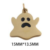 Enamel Stainless Steel Pendant, 304 Stainless Steel, plated, DIY, golden Approx 3mm [