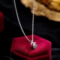 Collier de bijoux en argent , Argent sterling 925, avec 5cm chaînes de rallonge, fleur, bijoux de mode & pour femme Environ 40 cm, Vendu par fixé