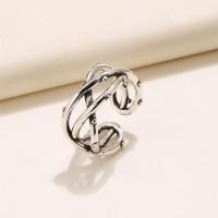 Zinc Alloy Finger Ring, Brass, silver color plated, fashion jewelry & Unisex & hollow, Inner diameter 2cm 