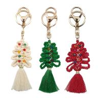 Ткань брелок для ключей, цинковый сплав, с Хлопковая нить, Рождественский дизайн & Мужская, Много цветов для выбора продается PC