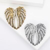 Zinc Alloy Jewelry Brooch, Wing Shape, plated, vintage & fashion jewelry & for woman & with rhinestone 