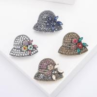 Zinc Alloy Jewelry Brooch, Hat, plated, vintage & fashion jewelry & for woman & with rhinestone 
