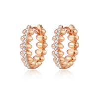 925 Sterling Silver Lever Back Earring, Plating champagne gold, fashion jewelry & micro pave cubic zirconia & for woman 
