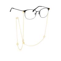 Argent sterling 925 Chaîne de lunettes, avec coquille blanche, Plaqué or 18K, pour femme Environ 29.52 pouce, Vendu par PC