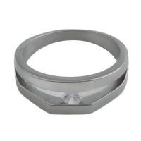 Cubic Zirconia Stainless Steel Finger Ring, 304 Stainless Steel, Unisex & micro pave cubic zirconia, ring thickness 8mm [