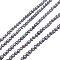 Natural Freshwater Pearl Loose Beads, Slightly Round, DIY, grey, 4mm Approx 38 cm, Approx 