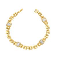 Cubic Zirconia Micro Pave Brass Bracelet, plated, fashion jewelry & micro pave cubic zirconia .5 cm 