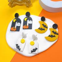 Polymer Clay Stud Earring, handmade, Halloween Design & for woman 