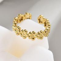 Titanium Steel Finger Ring, Flower, plated, fashion jewelry & for woman, gold, Inner Approx 17mm [