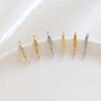 Brass Hoop Earring Components, plated, DIY & micro pave cubic zirconia 