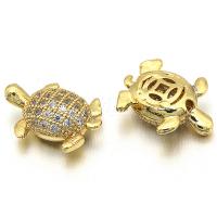 Cubic Zirconia Micro Pave Brass Pendant, Turtle, DIY & micro pave cubic zirconia 