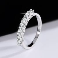 Sterling Silver Finger Ring, 925 Sterling Silver, with Moissanite, fashion jewelry & for woman 