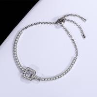 Sterling Silver Bracelets, 925 Sterling Silver, with Moissanite, fashion jewelry & for woman, 12cm 