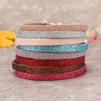 PU Leather Cord Bracelets, with Korean Waxed Cord, handmade, Adjustable & fashion jewelry & for woman Approx 5.2-6.2 cm 