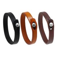 PU Leather Cord Bracelets, with Zinc Alloy, handmade, fashion jewelry & for man Approx 22 cm 