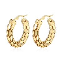 Stainless Steel Hoop Earring, 304 Stainless Steel, Donut, Vacuum Ion Plating, fashion jewelry & for woman 
