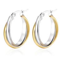 Stainless Steel Leverback Earring, 304 Stainless Steel, Donut, Vacuum Ion Plating, fashion jewelry & for woman 