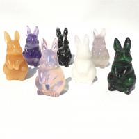 Natural Stone, Rabbit, Carved, for home and office & random style, mixed colors 