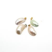 Brass Shell Pendants, with Brass, Bean, gold color plated, DIY 