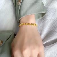 Edelstahl Armbänder, 304 Edelstahl, Vakuum-Ionen-Beschichtung, Modeschmuck & für Frau, goldfarben, Länge:ca. 16 cm, verkauft von PC
