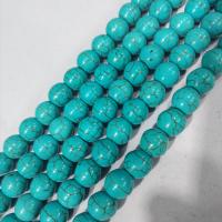 Türkis Naturperlen, rund, poliert, DIY & verschiedene Größen vorhanden, blau, Länge:ca. 38 cm, verkauft von Strang[