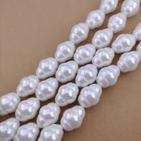 South Sea Shell Beads, Shell Pearl, Rice, DIY, white Approx 38 cm, Approx 